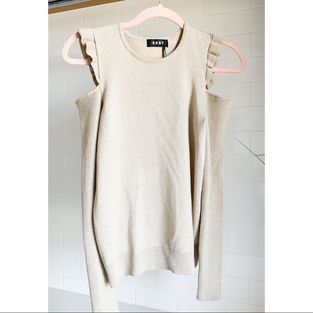 DKNY  XS Gold off shoulder top